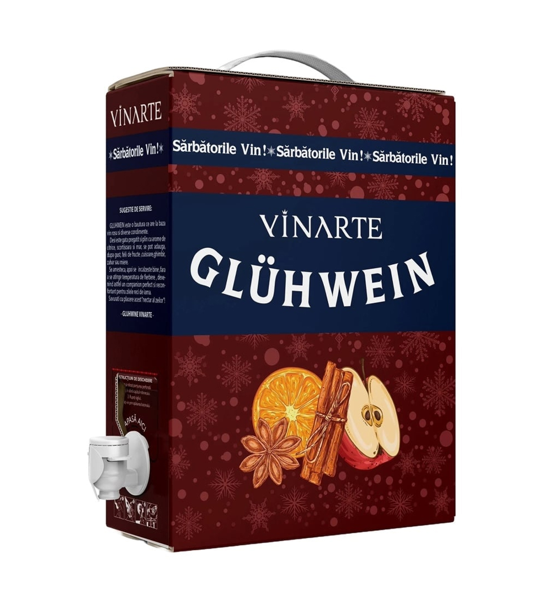 Vinarte Gluhwein - Vin Fiert Rosu Sec - Romania - 3L
